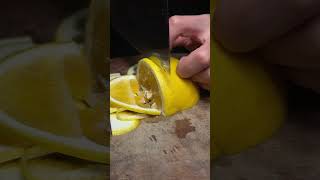 Cutting a beautiful orange fyp knife knifesharpening ray knifesharpener rui knives [upl. by Enomahs412]