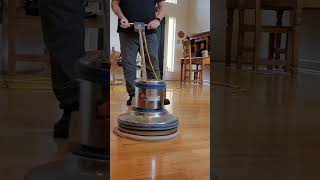 Hardwood Floor Maintenance Cleaning and Paste Wax amp Polishing hardwoodfloors floorbuffing [upl. by Nivad]