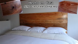 Como hacer una cabecera de cama en MADERA  ESPALDAR DE CAMA EN MADERA  cabecera en madera [upl. by Anaitsirc327]