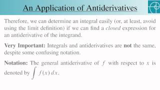 An Application of Antiderivatives [upl. by Iaht640]