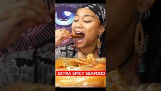 EXTRA SPICY SEAFOOD MUKBANG eating shorts foodshorts ASMR [upl. by Eintroc]