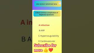 Complication of Nephrotic syndrome RRB Norcet 8 important Question ytshorts [upl. by Amitaf]