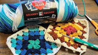 How to Crochet Red Heart All In One Granny Square  Pattern and Extra Tips [upl. by Zeb]