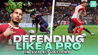 Defending 1v1 Situations  How to Defend Like a Pro Player in FC 24 [upl. by Nosnej]