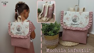 Cómo hacer una mochila infantil 🎒  Muy fácil 🧵 Patrón gratis [upl. by Silrac364]