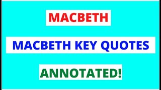 Macbeth Macbeth Character Key Quotes Analysis In 60 Seconds  GCSE English Exams Revision [upl. by Airegin]