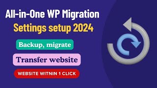 How to migrate WordPress website using all in one wp migration All in one wp migration plugin 2024 [upl. by Kalindi]