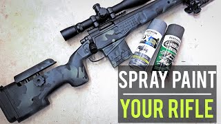 HOW to SPRAY PAINT your RIFLE Multicam Black [upl. by Anilat]