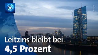 Europäische Zentralbank lässt die Leitzinsen unverändert [upl. by Enail885]