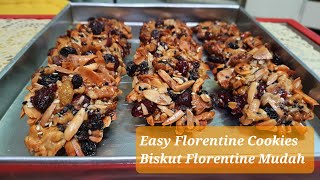 Easy Florentines No Flour No Butter  Biskut Florentine Tanpa Tepung  DAPUR2020 [upl. by Anoel]