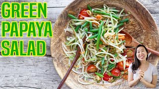 EASY quotTHAI GREEN PAPAYA SALADquot  VEGANUARY [upl. by Paugh]