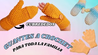 😍 ¡TAN FACIL QUE NO LO CREERÁS Guantes cubrededos tejidos a crochet patrón paso a paso [upl. by Abagael]