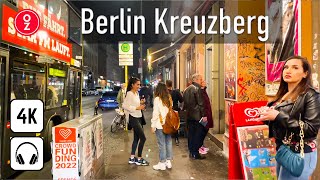 Berlin Kreuzberg at Night Walking Tour 🍹  Germany 🇩🇪 4k 60fps City Nightlife Kottbusser Tor ASMR [upl. by Osy340]