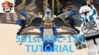 LEGO 501st ARC170 TUTORIAL75280 Alternate Build [upl. by Marie-Ann]