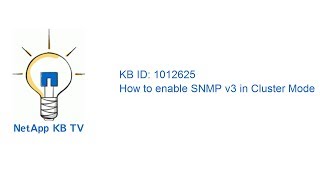 How to enable SNMP v3 in Clustered Data ONTAP [upl. by Goggin]