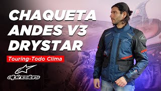 ALPINESTARS ANDES V3 DRYSTAR Chaqueta Touring para uso todo el año disponible en motomundiclREVIEW [upl. by Larred]