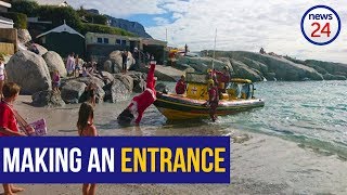 WATCH Ho ho whoooa  NSRI to the rescue as Santa slips and stumbles off boat [upl. by Hayashi]