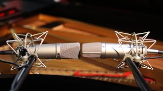 Recording a Piano Neumann U87 Ai Stereo Pair quotBlumlein Microphone Techniquequot Review Clair De Lune [upl. by Berky]