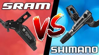 SRAM vs Shimano MTB Brakes  EVERYTHING You Need To Know [upl. by Ael]