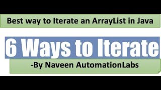 Different ways of iterating an ArrayList  Important Java Interview Question [upl. by Dnaltroc]