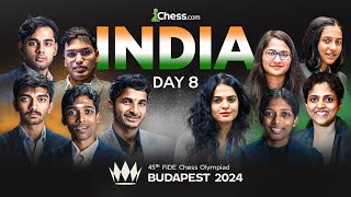 CHESS OLYMPIAD 2024 DAY 8  GUKESH VIDIT PRAGG ARJUN IN ACTION [upl. by Blane]