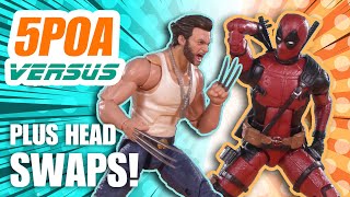 DEADPOOL AND WOLVERINE Marvel Legends Legacy Collection Action Figure Review and Head Swaps [upl. by Ada565]