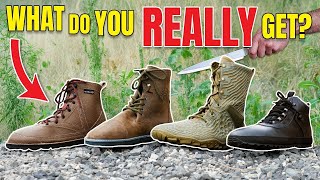 Top 4 barefoot hiking boots cut in half  Vivobarefoot  more [upl. by Gnuy556]