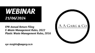 EPR Annual Return Filing  Ewaste Management Rules 2022  Plastic Waste Management Rules 2016 [upl. by Presber]