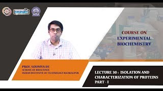 Lecture 30  Isolation and Characterization of Proteins Part  I [upl. by Eissat]