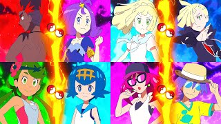 Mallow vs Lana Kiawe vs Acerola Lillie vs Gladion Jessie vs James  Full Battle  Pokemon AMV [upl. by Dyrraj]