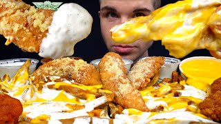 asmr mukbang Wingstop tenders amp cheesy Voodoo fries W extra Ranch  Cheese [upl. by Rhianon]