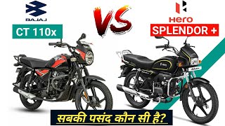 Bajaj CT 110x Vs Hero Splendor Plus 2021  Mileage  Top Speed  Price  All Detail Minute Jagmohan [upl. by Niwhsa410]