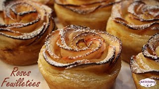 Recette des Roses Feuilletées à la Pomme [upl. by Knapp294]