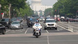 British Prime Minister Sunak Motorcades through the streets of Washington DC [upl. by Ingaberg]