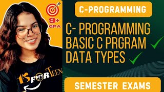 C PROGRAMMING🎯 BASICS OF C  BASIC C PROGRAM  DATA TYPES ggsipu aktu ccs btech coding bca [upl. by Natan]