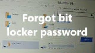 Forgot bit locker password how to unlock bit locker [upl. by Town136]