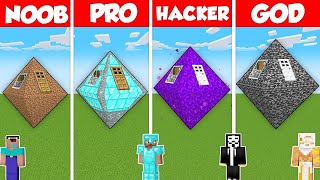 RHOMB BASE HOUSE BUILD CHALLENGE  Minecraft Battle NOOB vs PRO vs HACKER vs GOD  Animation [upl. by Adlesirg977]