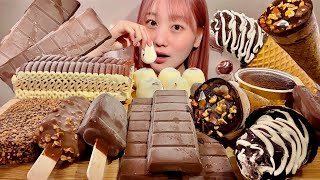 ASMR Crispy Chocolate Ice Cream【Mukbang Eating Sounds】【English subtitles】 [upl. by Gran]