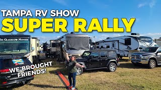 CAMPING AT THE 2022 TAMPA RV SHOW  Super Rally Campground and Perks [upl. by Anyd277]