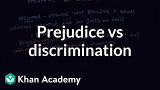 Prejudice vs discrimination  Individuals and Society  MCAT  Khan Academy [upl. by Siraval428]