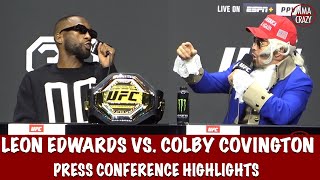 Leon Edwards vs Colby Covington Press Conference Highlights UFC 296 [upl. by Ande]