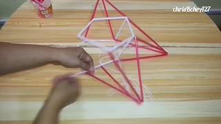 DIY Part 1 Star  Christmas Lantern Parol Made Of Drinking Straw [upl. by Enived7]