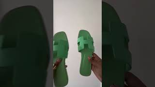 Hermes Oran unboxing oran hermesoransandals hermes summer sandals green [upl. by Wadsworth691]