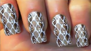 NailArt Design Tutorial snake skin  animal print  schlangenhaut  simple [upl. by Kalvin]