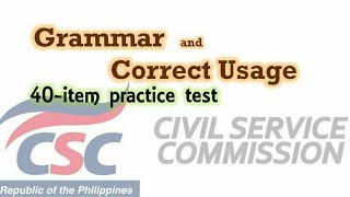 40item test Grammar and Correct Usage  Civil Service Exam any English exam [upl. by Alysia495]