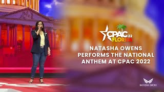 Natasha Owens Performs the National Anthem at CPAC 2022 [upl. by Idet]