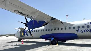 Trip Report Sky Express ATR 72600 Athens to Santorini Greece [upl. by Arvid]