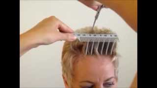 How to Cut Womens Short Hair Layer Haircut  CombPal Scissor Over Comb Haircutting comb tool video [upl. by Persson]