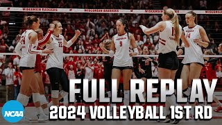 Wisconsin vs Fairfield 2024 NCAA volleyball first round  FULL REPLAY [upl. by Atsylac]