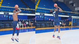 LeBron James Shooting Contest vs Kevin Durant amp Devin Booker 2024 Team USA Basketball [upl. by Bik350]